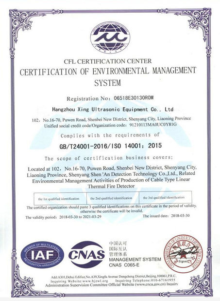 Porcellana Hangzhou Powersonic Equipment Co., Ltd. Certificazioni